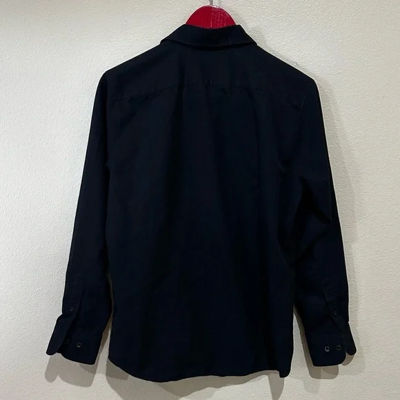 Faconnable Men's Black long sleeve Dress Shirt - Picture 4 of 6